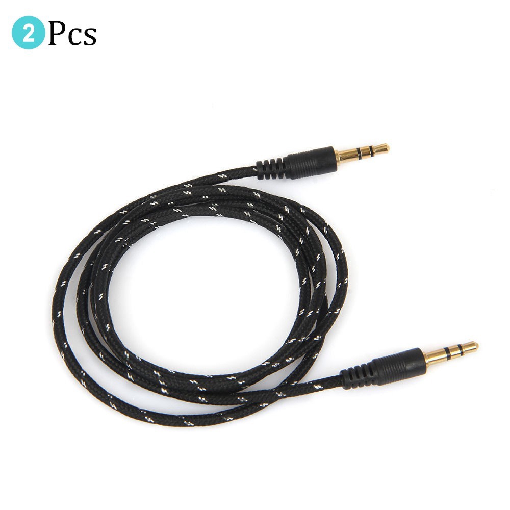 Dây Cáp Âm Thanh Nối Đầu 3.5mm 2 Cái 1M Cho Xe Hơi