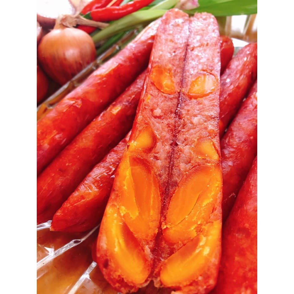 Lạp Xưởng Tôm Trứng Muối Túi 1Kg - Hút Chân Không