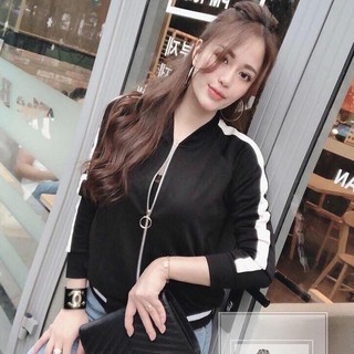 áo khoác bomber nữ chạy 1 sọc cá tính