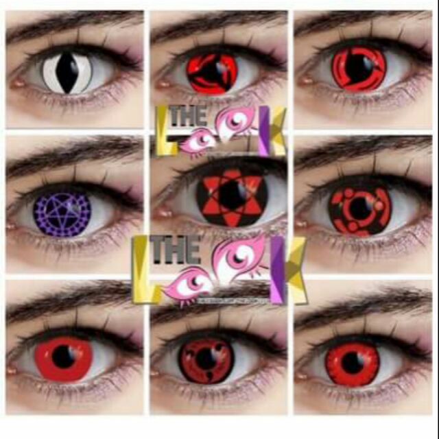 Combo Lens Cosplay + Khay gương + nước ngâm ( hoặc nhỏ mắt )