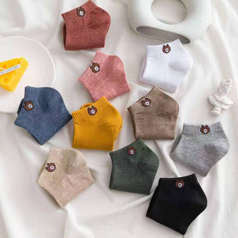 Vớ AOWEINISI cotton thời trang dành cho nữ với 10 màu tuỳ chọn