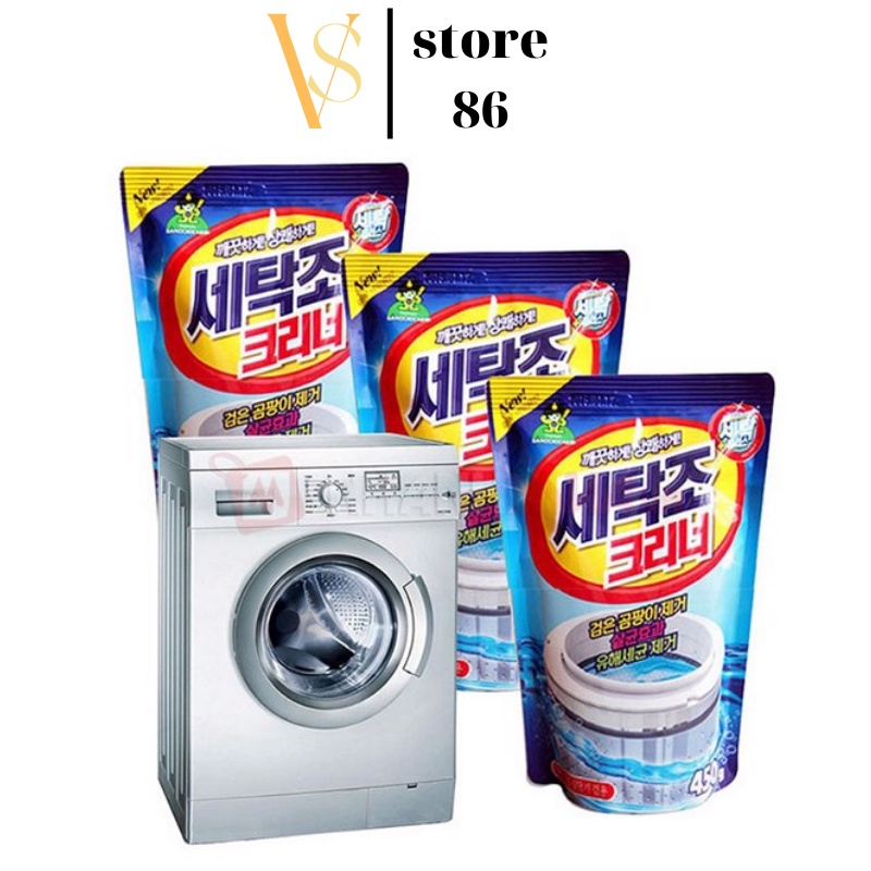Bột Tẩy Lồng Máy Giặt ,Bột Tẩy Vệ Sinh Lồng Máy Giặt, Làm Sạch Lồng Giặt Hàn Quốc Sandokkaebi (450g)