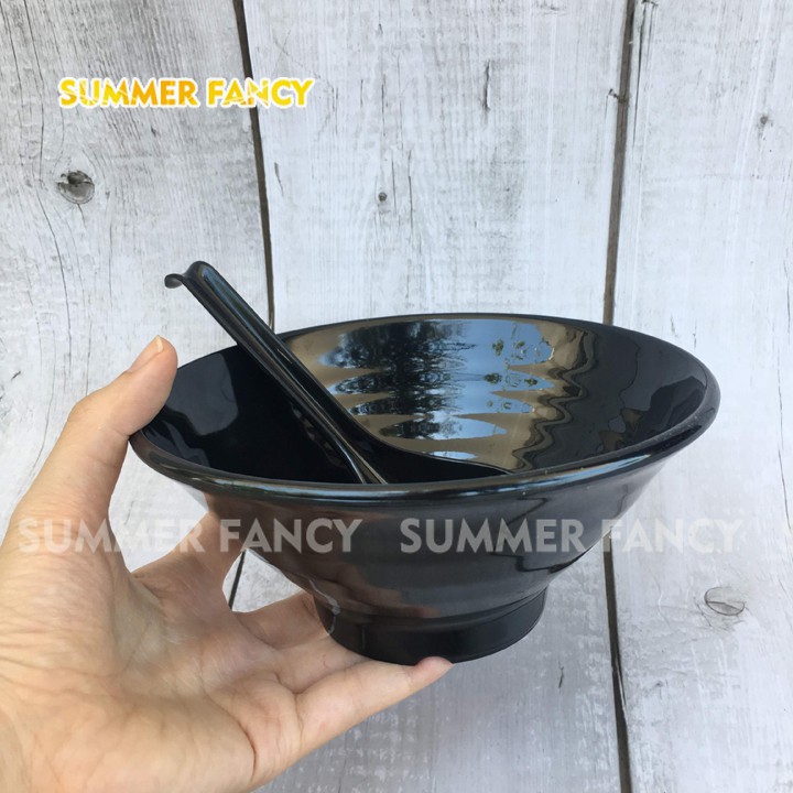 10 Tô tròn xoắn đáy nhỏ và 10 muỗng dài 16.5cm cùng màu nâu, đen, bát đựng chè - Bowl with spoon F-TOX17 + NO17