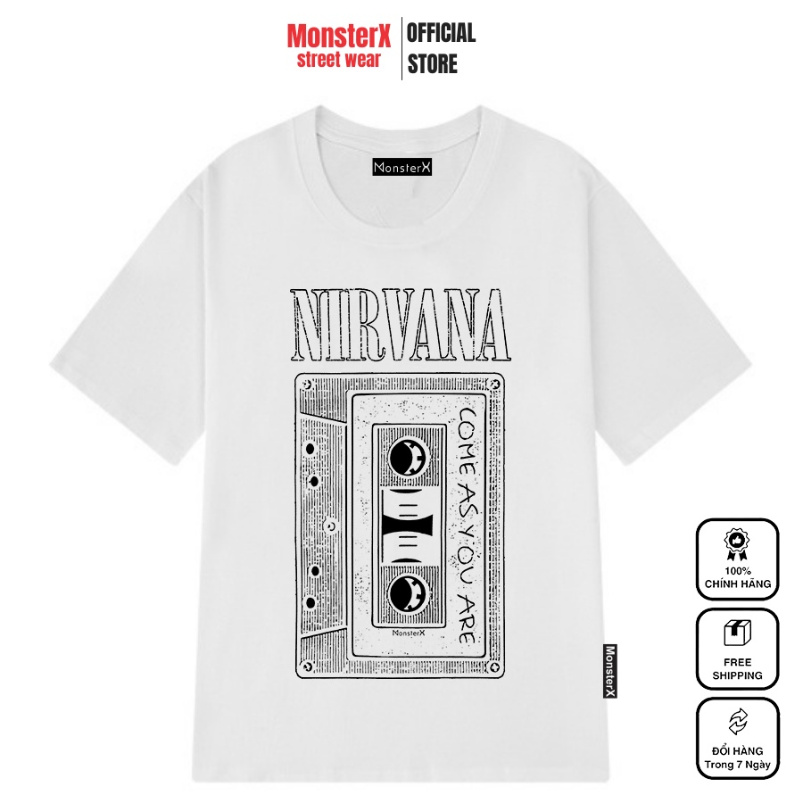 Áo thun unisex MONSTER X STREET Cát-Sét Nirvana phông tay lỡ nam nữ form rộng Local Brand