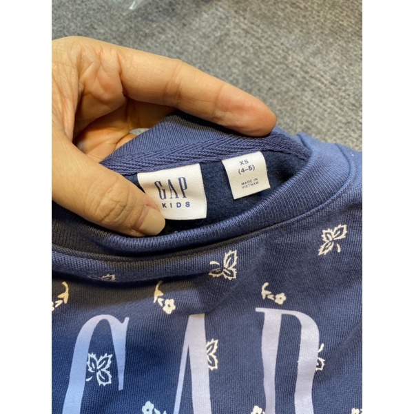 Áo nỉ gap dài tay xuất xịn cho bé gái size 4/5y-6/7y