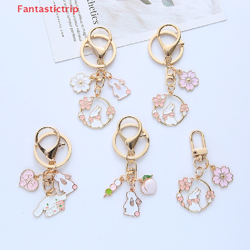 [Fantastictrip] Móc Khóa Hoạt Hình Sakura / Mèo / Thỏ Hoạt Hình Dễ Thương Cho Ba Lô /