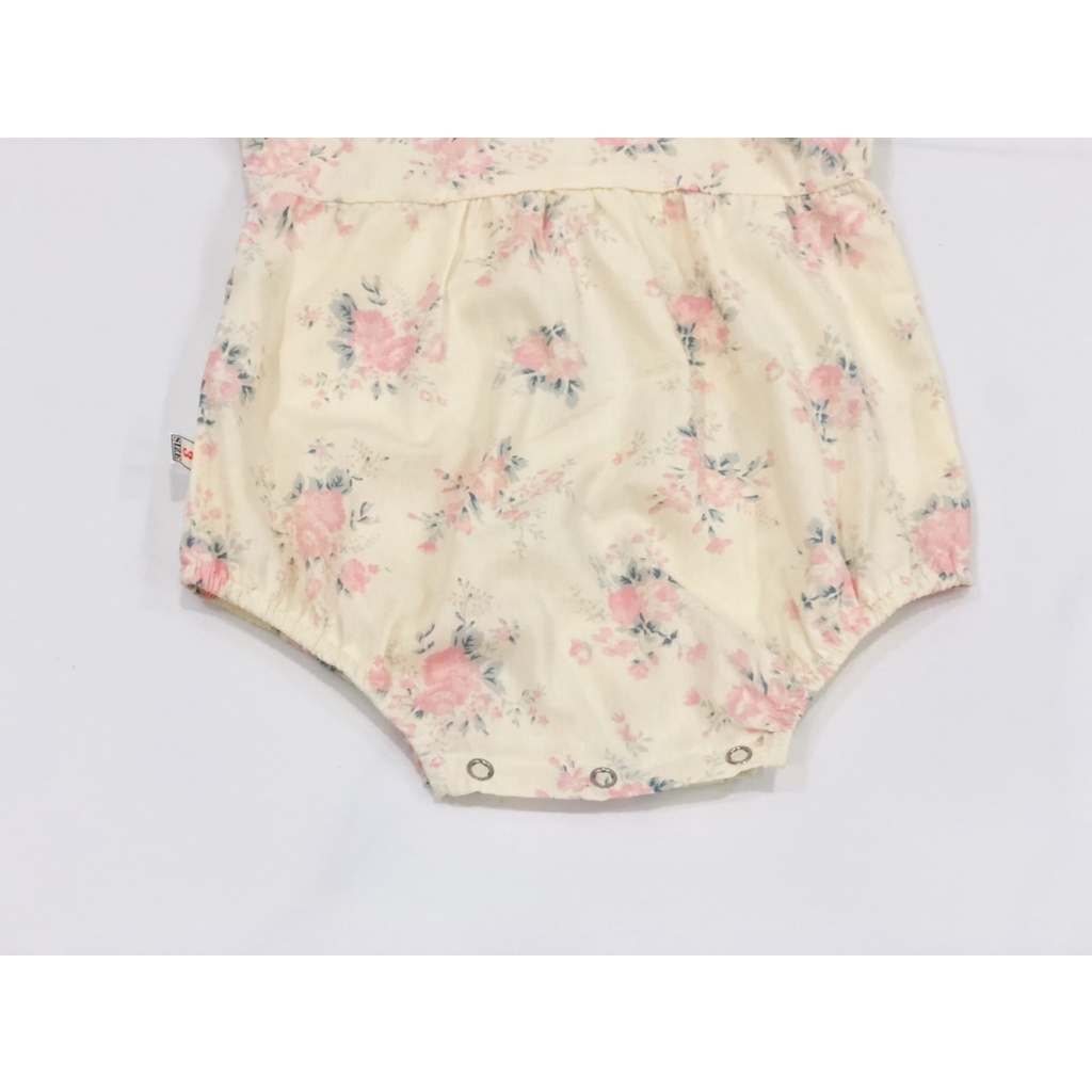 Bodysuit cho bé giá rẻ từ sơ sinh 6 tháng đến 2 tuổi kiểu hàn quốc chất thô cotton in hoa hồng mềm mịn mát BABY112 B002