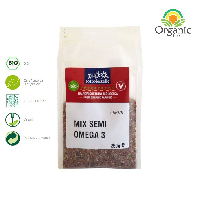 Hỗn Hợp Hạt Giàu Omega 3 hữu cơ Sottolestelle 250g