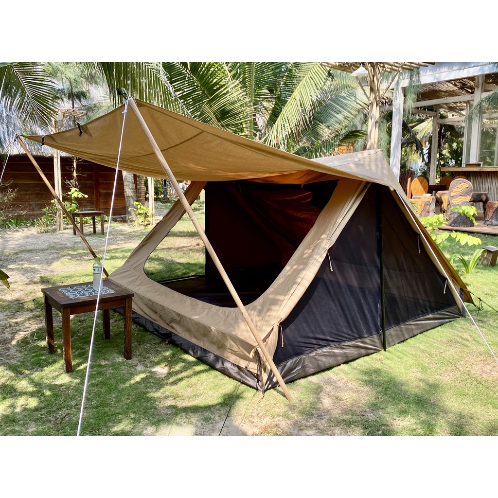 Lều cắm trại Glamping Vintage Home 4P - Vải TC cao cấp