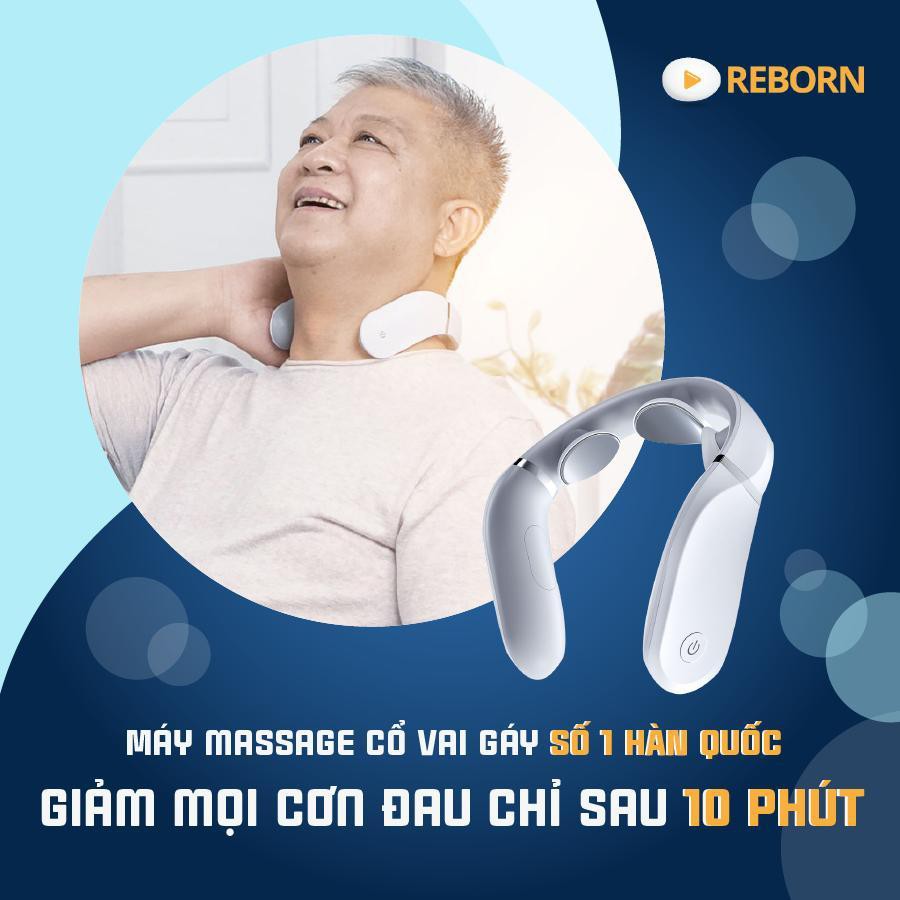 Máy massage giảm đau, hỗ trợ lưu thông máu vùng cổ  REBORN 2 ( bảo hành 1 năm, 1 tuần đổi 1 lỗi do sx )