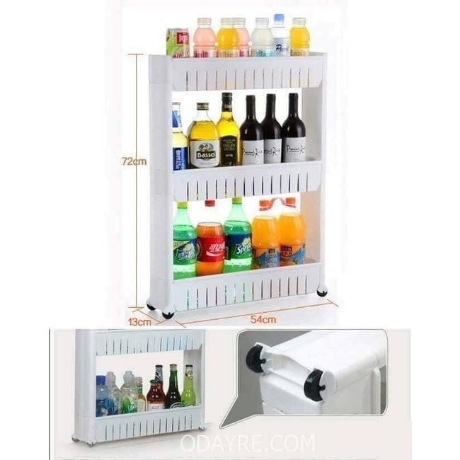 Kệ Để Chai Lọ 3 Tầng Có Bánh Xe