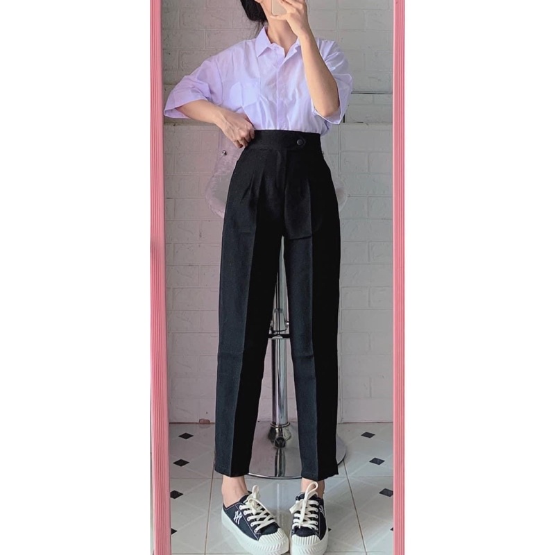 Quần Tây Nữ Mã 36 Ảnh chụp thật 100% Đai cao