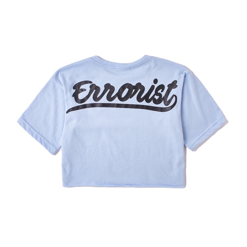 Áo ERRORIST logo croptop màu xanh baby