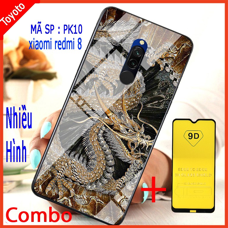 COMBO ỐP LƯNG XIAOMI REDMI 8 (ốp kính 3D thế hệ mới + tặng kèm kính cường lực)