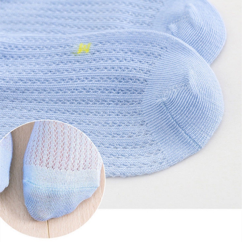 Set 5 Đôi Vớ Cotton Lụa Lạnh Mỏng Cổ Thuyền Thoáng Khí Mềm Mại Cho Bé 3-8 Tuổi