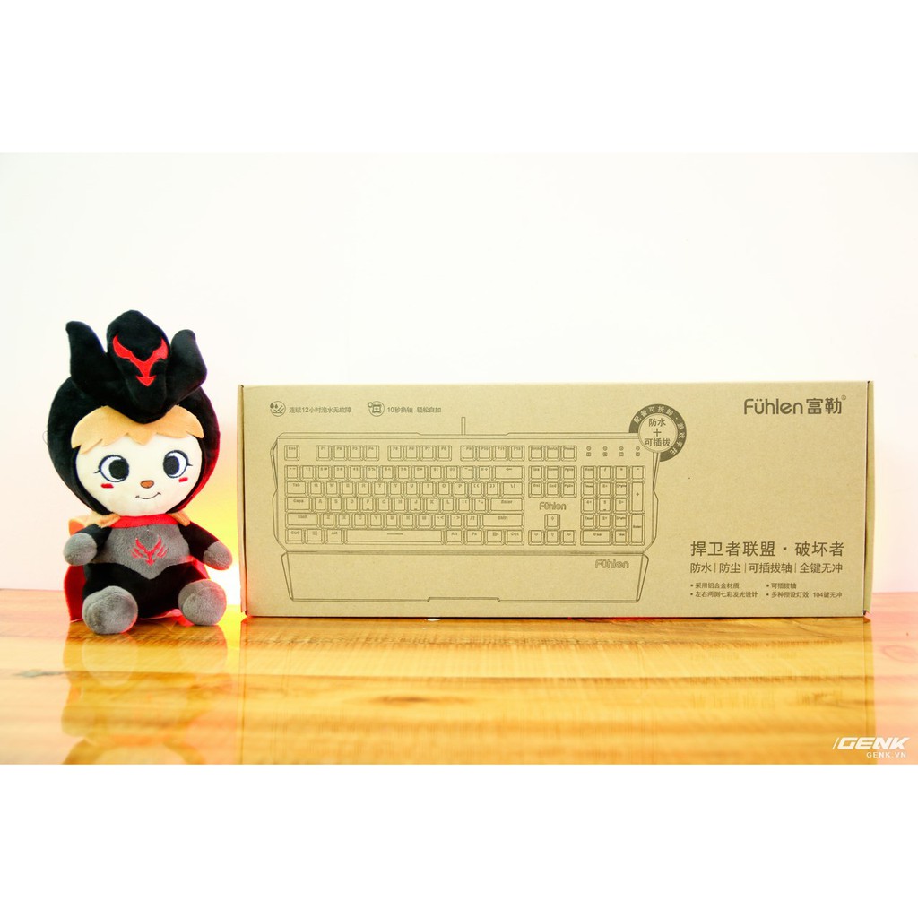 Bàn Phím cơ Fuhlen D (Destroyer) Kailh blue switch – LED RAINBOW 7 màu - Chính hãng BH 24 tháng