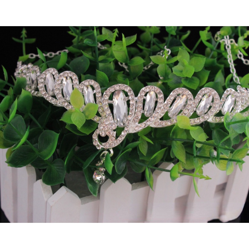 Mặt Dây Chuyền Hợp Kim Hình Vương Miện Đính Đá Sang Trọng Phong Cách Hàn Quốc