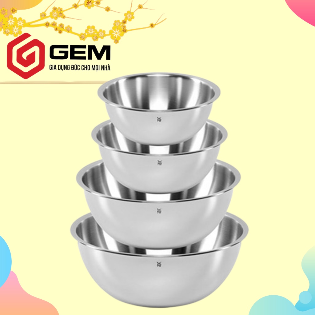 Set 4 âu inox WMF GOURMET Âu trộn bột WMF Gourmet chất liệu INOX không gỉ.