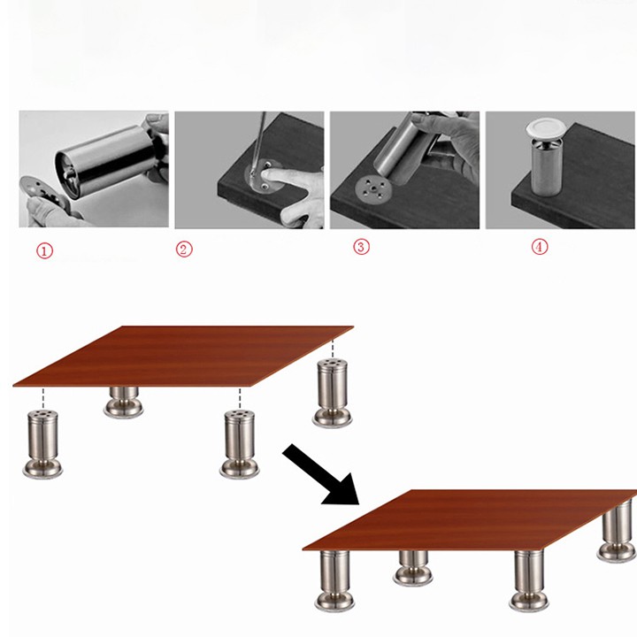 Chân Bàn Trụ Inox - Chuyên dùng làm chân hoặc để đỡ chân bàn, chân tủ và một số thiết kế khác