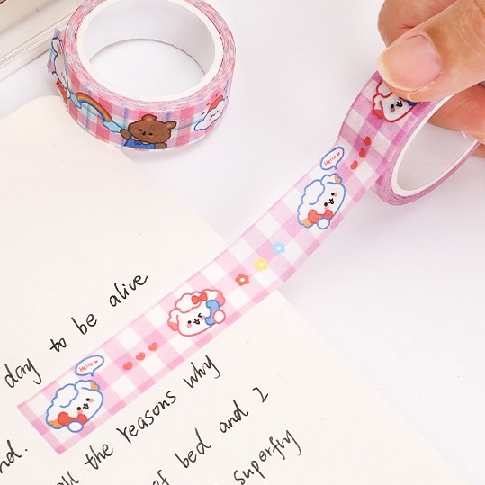 Băng dính Washi Tape 1.5cm*2m - Băng Dính Giấy Dán Trang Trí Sổ Sách Văn Phòng Phẩm Siêu Dễ Thương DUASHOP