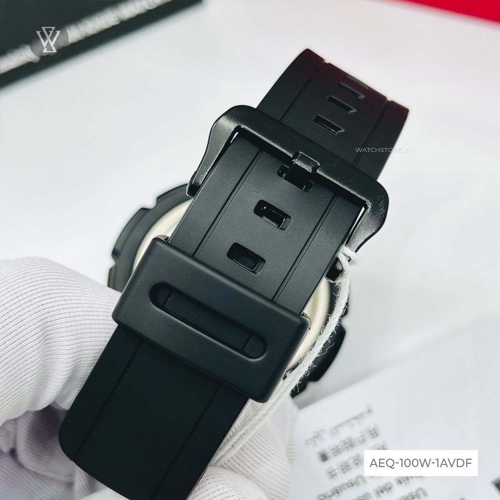 Đồng Hồ Điện Tử Nam Casio WATCHSTORE AEQ-100W-1AVDF Thiết Kế Mặt Kính Tròn 48mm, Vỏ Và Dây Nhựa Chắc Chắn
