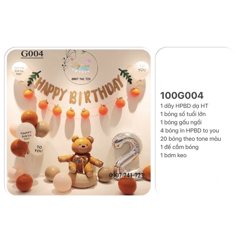 Set bong bóng phụ kiện sinh nhật-trang trí cho bé trai và gái-LynaShop