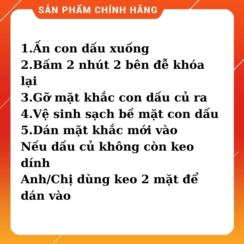 Mặt khắc con dấu cao su polymer dùng để thay vào con dấu có sẵn bị hư hoặc muốn thay đổi nội dung khác