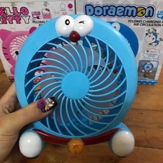Quạt mini cầm tay đôremon tích điện