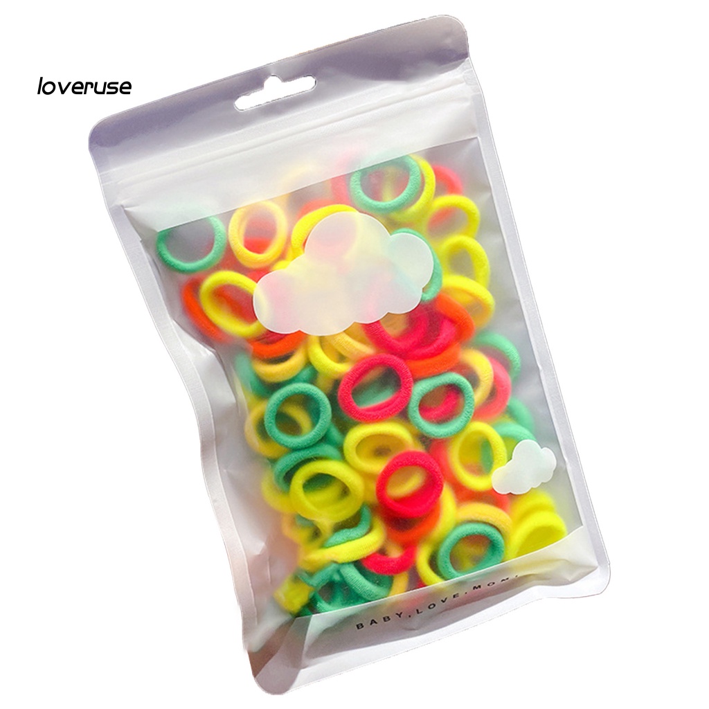 1 Túi Dây Buộc Tóc Scrunchies Nhiều Màu Sắc Đơn Giản Dành Cho Bé Gái