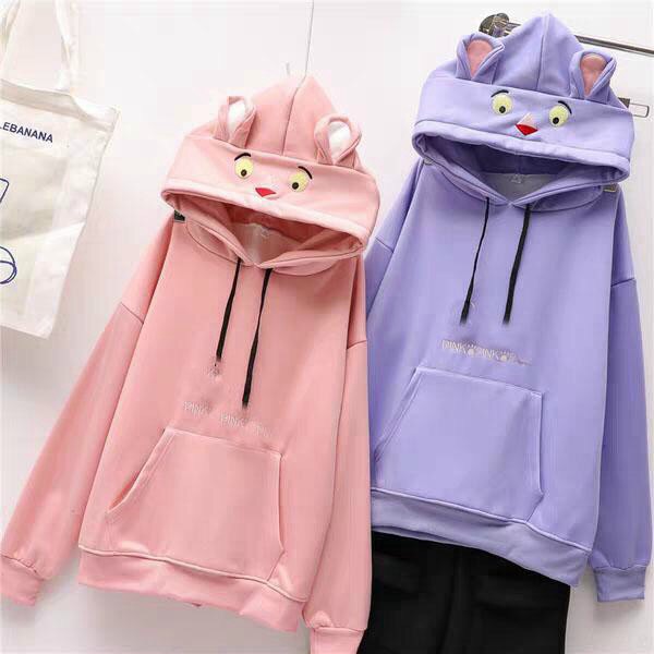 Áo Hoodie Nón Chui Trùm Đầu Nữ Nam Unisex Chất Vải Nỉ Poly Báo Hồng Pink Panther WAH081 | BigBuy360 - bigbuy360.vn