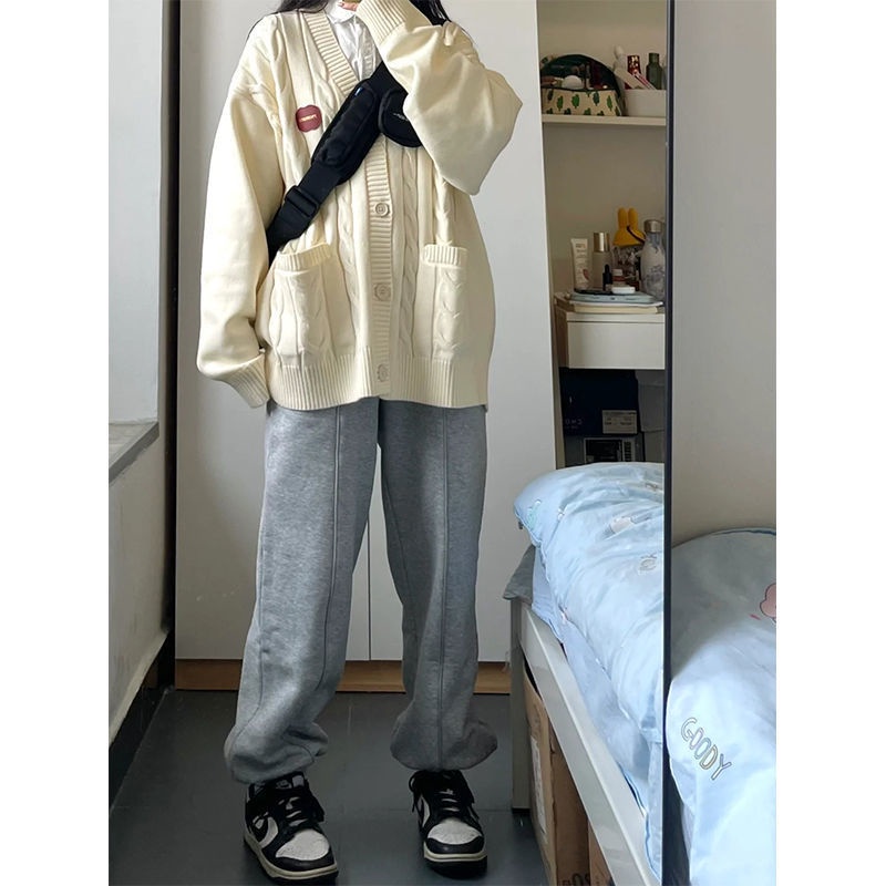 Hàng Sẵn_ Áo khoác len dệt kim mềm mại dáng dài Hadu shop