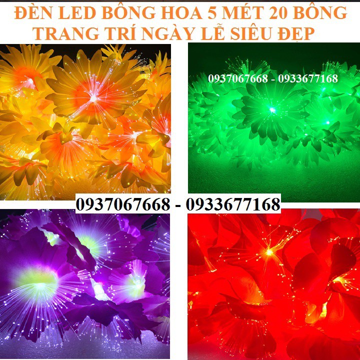 ĐÈN LED BÔNG HOA TRANG TRÍ 5M 20 BÔNG - ĐÈN LED TRANG TRÍ NGÀY LỄ