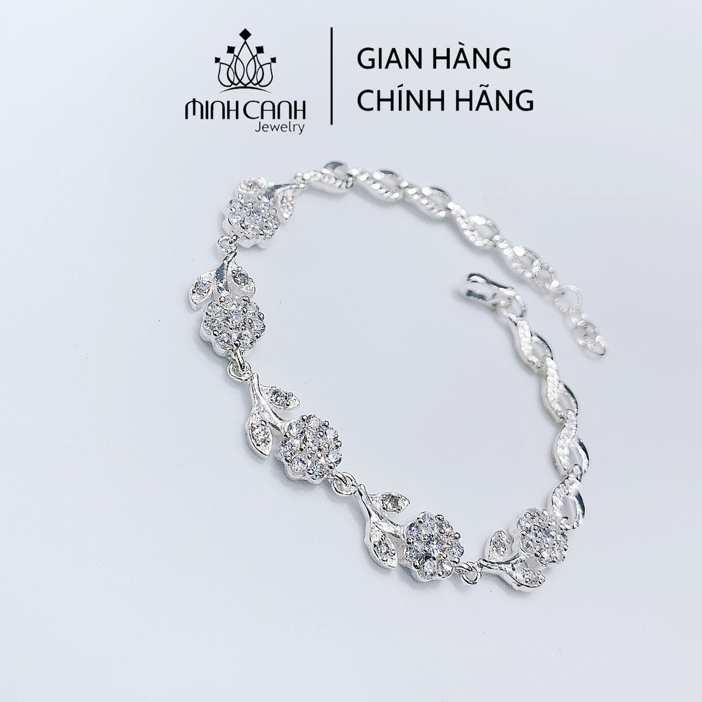 Lắc Tay Bạc Nữ Hoa Hồng Đính Đá - Minh Canh Jewelry