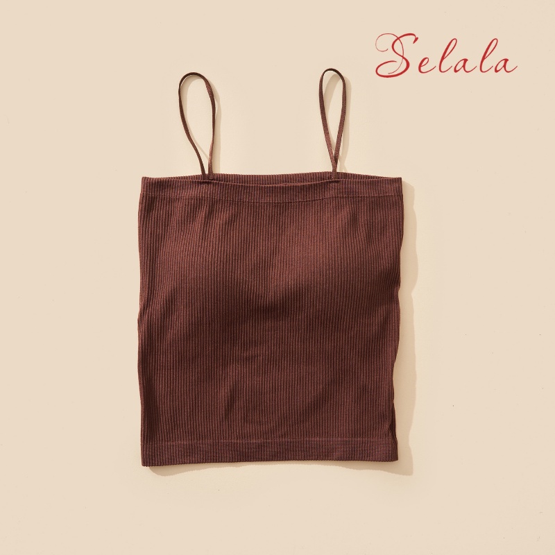 Áo Hai Dây Selala Gân Tăm Mềm Mịn Co Giãn Sang Chảnh Sexy 2D13