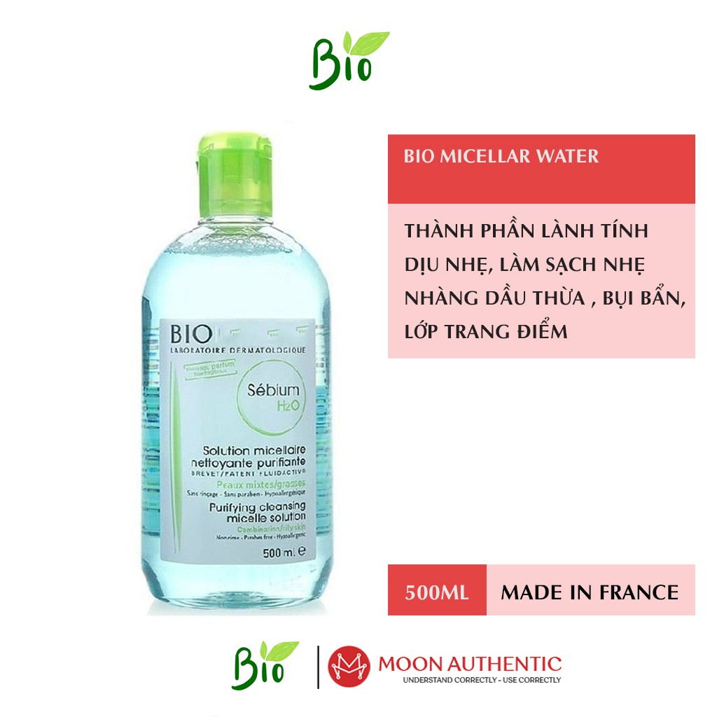 Nước Tẩy Trang Bio Nắp màu Xanh 100ml - 500ml, Dành Cho Da Dầu , Da Dầu Mụn , Da Hỗn Hợp