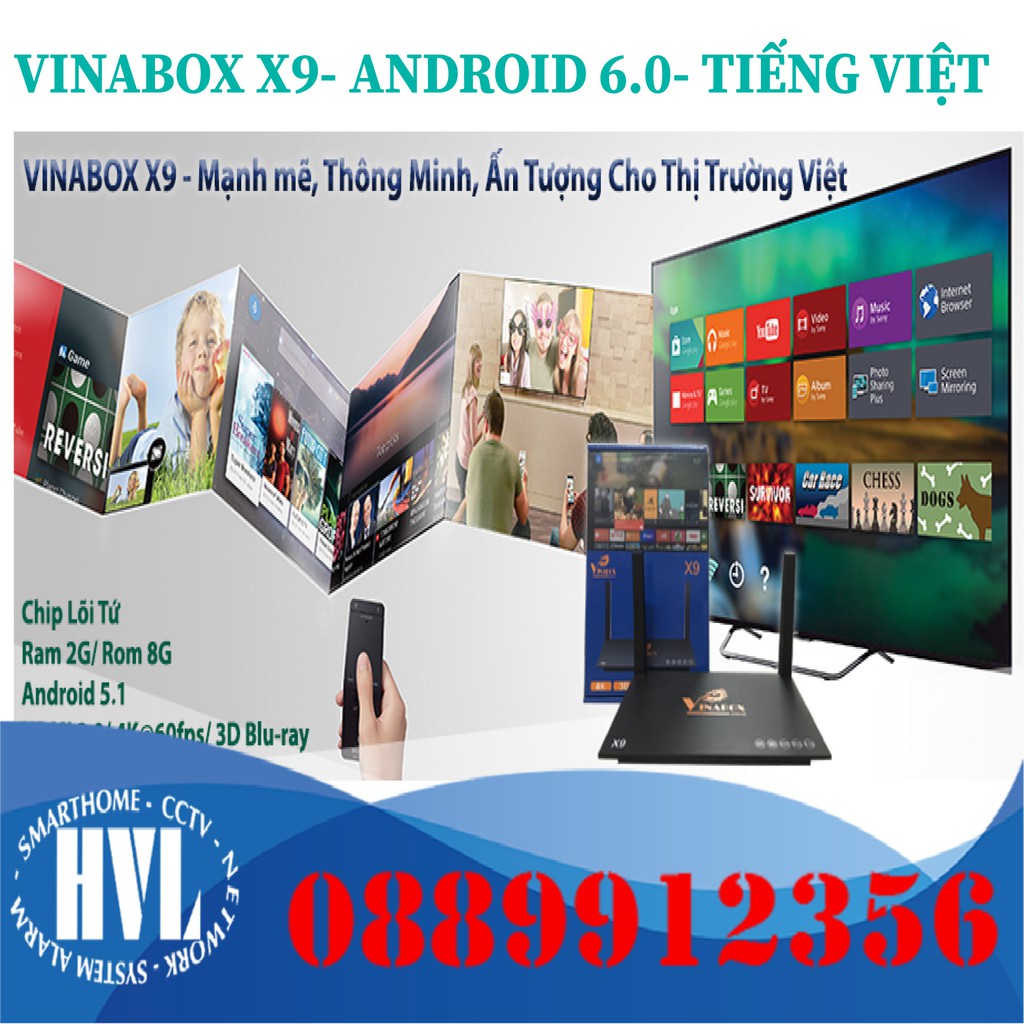 VINABOX X9- ANDROID 6.0- TIẾNG VIỆT