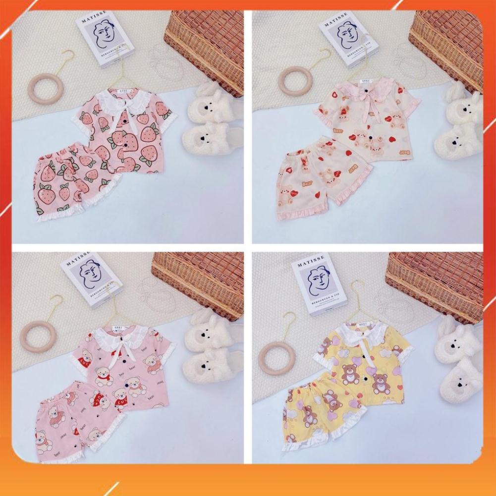 Bộ pijama cho bé size đại 21-37kg vải lụa mềm mại mát mịn bao chất hàng đẹp bộ cộc tay mùa hè bé gái Uy tín