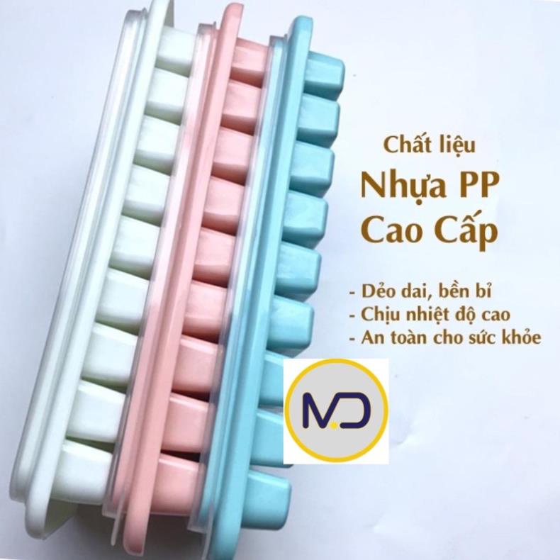 Vỉ đá, khay đá 9 viên dài có nắp, khuôn làm thạch nhựa PP Việt Nhật 6933
