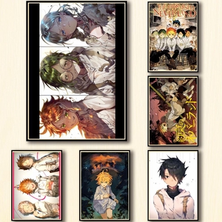 Set 47 Tấm Áp Phích Dán Tường Họa Tiết Hoạt Hình The Promised Neverland Whitepaper Vui Nhộn Trang Trí Quán Cà Phê / Bar