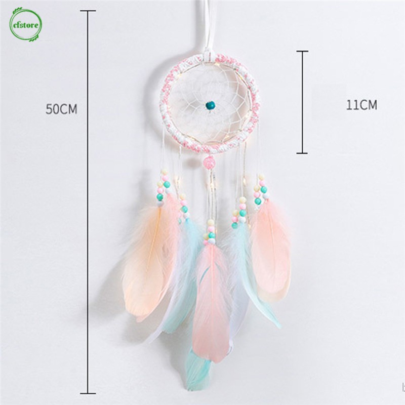 Dreamcatcher handmade có đèn LED sáng tạo phong cách Trung Hoa dành cho treo trang trí