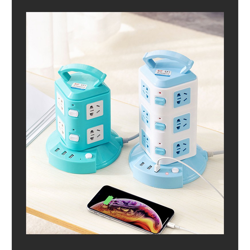 Ổ Điện 2 - 3 - 4 - 5 Tầng Xoay Đa Năng Có 3 Cổng USB Tiện Lợi - Dumi Shop