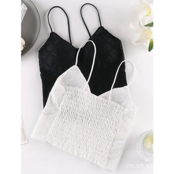 [Giá sỉ] Áo Bra Nữ Hai Dây Ren Họa Tiết Chữ X  Lưng Chun Mềm Sang Chảnh Cao Cấp 998