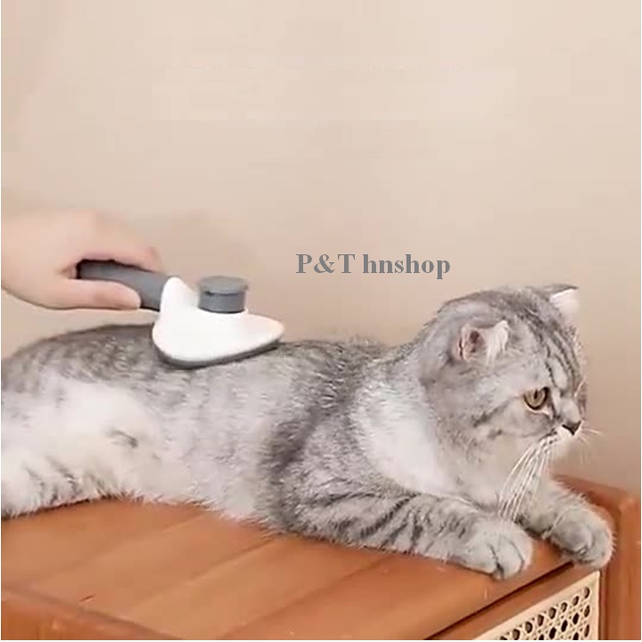 Lược Chải Lông Chó Mèo, Làm Sạch Lông Thú Cưng Có Nút Ấn Làm Sạch