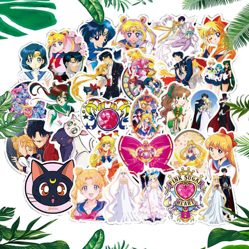 Set 50 hình dán thủy thủ mặt trăng