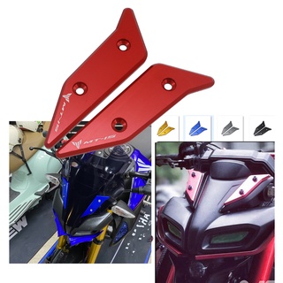 Realzion 2020 MT15 Kính Chắn Gió Kim Loại Decal Lưỡi Biểu Tượng Huy Hiệu Xe Máy Tấm Che Gió Kính Chắn Gió Cho YAMAHA MT15 MT-15 2019 2020