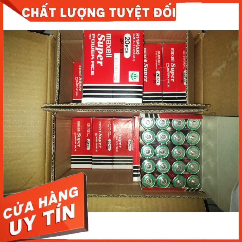 hộp 20 viên pin trung Maxell size C,pin maxell R14P(AR)