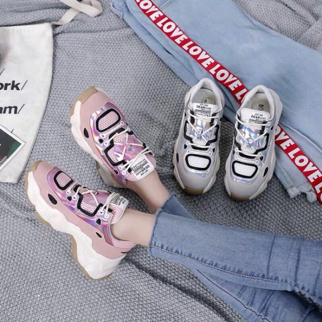 Giày thể thao nữ đế ghồ siêu nhẹ, lưới thoáng chân. | BigBuy360 - bigbuy360.vn