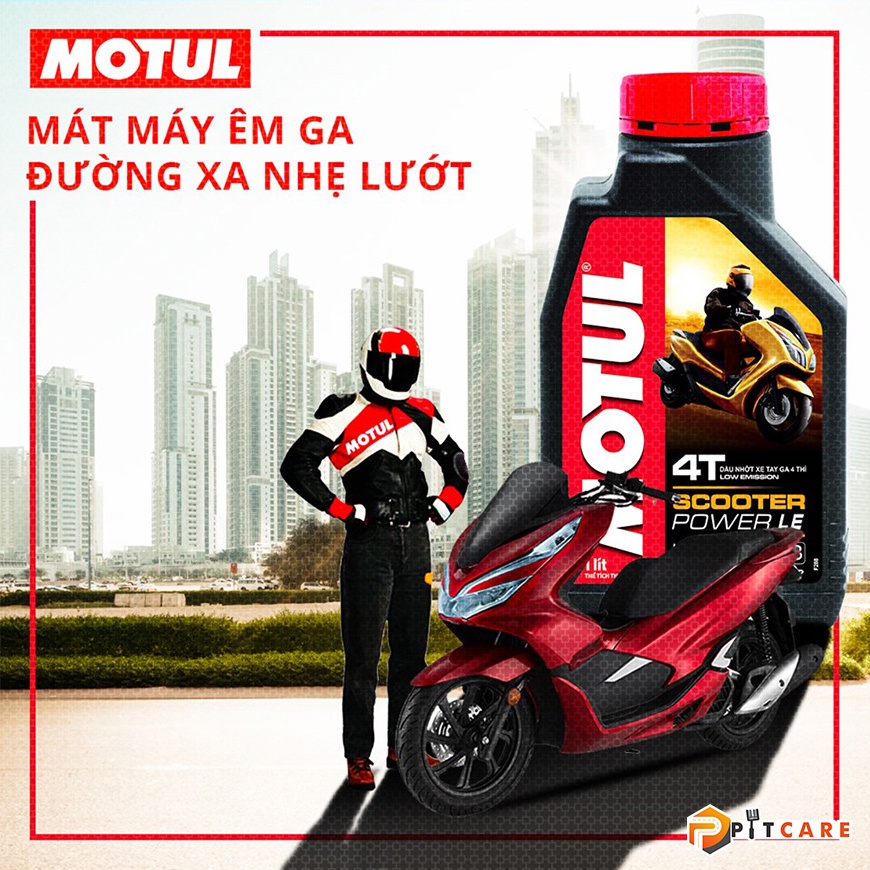 Combo Nhớt Xe Tay Ga và Nhớt Hộp Số Motul Scooter Power LE 5W40 Có Chiết Lẻ Và Motul Scooter Gear Oil 120ml