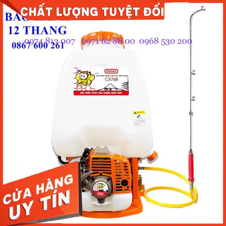 NÓNG! Máy Phun Thuốc Sâu đeo vai chạy xăng Oshima 768CX, Bình xịt bơm thuốc khử trùng động cơ 2 thì Giá cực Chất