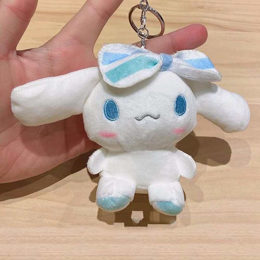 Móc khóa mặt cún thỏ nhồi bông hoạt hình mềm mại phong cách Nhật Bản đáng yêu dành cho bé gái